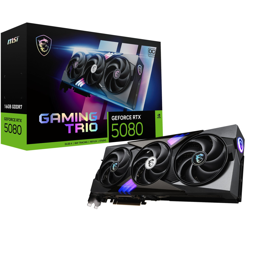 VGA MSI RTX 5080 GAMING TRIO OC 16GB GDDR7 256BIT 1H/3DP